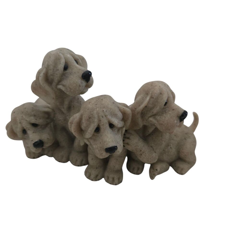 Vintage Quarry Critters Puzzled Puppies Figurine